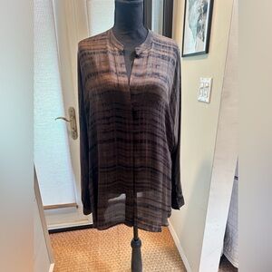Vince Brown Sheer silk Blouse